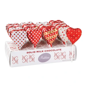Milk Chocolate Foil Wrapped Heart Lollipop .5oz each
