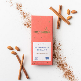 Moonstruck Nutty Milk Chocolate Cinnamon Bar 3oz