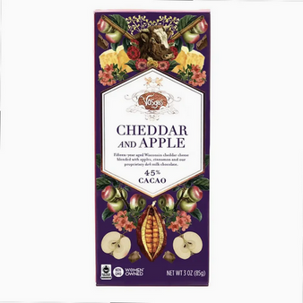 Vosges Milk Chocolate Bar Cheddar, Apples, Cinnamon 3oz