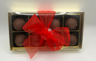 SAVOR Dark or Milk Choc Sea Salt Caramel Truffles Gift Box 8pc 9.5oz