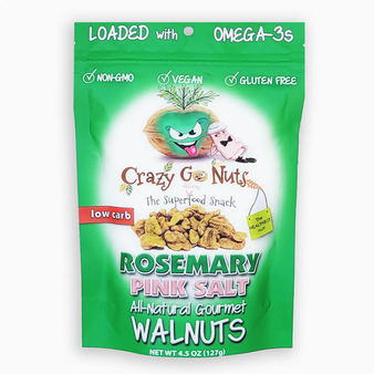 Crazy Go Nuts Rosemary & Pink Salt Walnuts 4.5oz