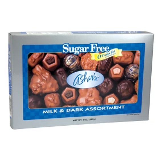 Asher's Sugar Free Milk & Dark Choco Assortment 8oz box