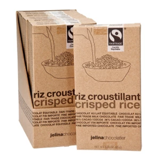 Jelina Crisped Rice 36% Milk Chocolate 3.35oz bar