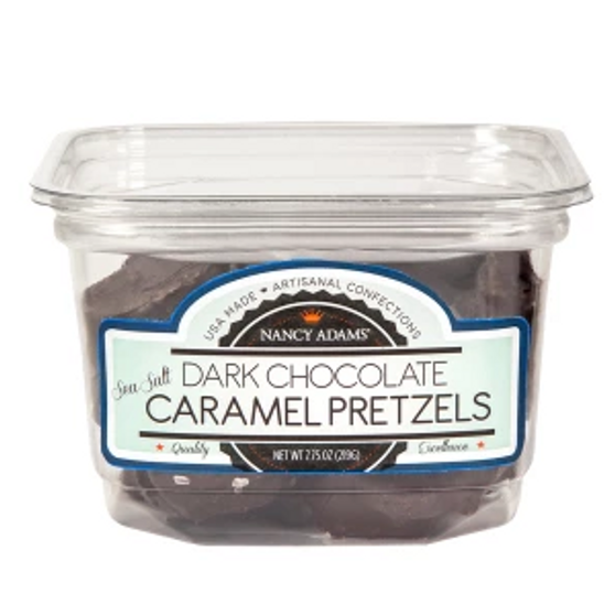 Nancy Adams Dark Choc Caramel Pretzels 7.75oz