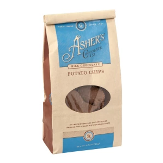 Asher's Milk Chocolate Potato Chips 8.5oz bag
