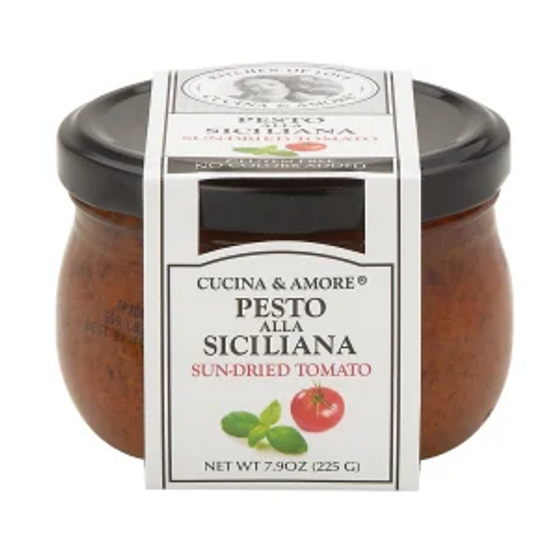 CUCINA & AMORE SUN DRIED TOMATO PESTO 7.9 OZ JAR