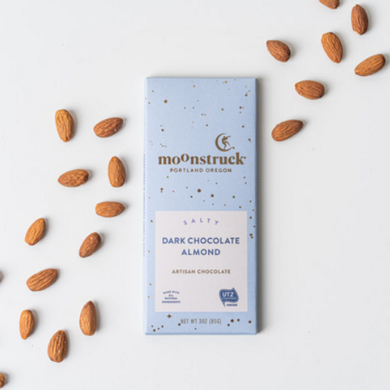 Moonstruck Salty Dark Chocolate Almond Bar 3oz