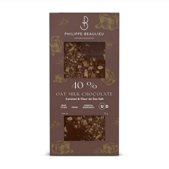 PB 40% Oat Milk Chocolate Caramel & Fleur de SS 2.46oz bar