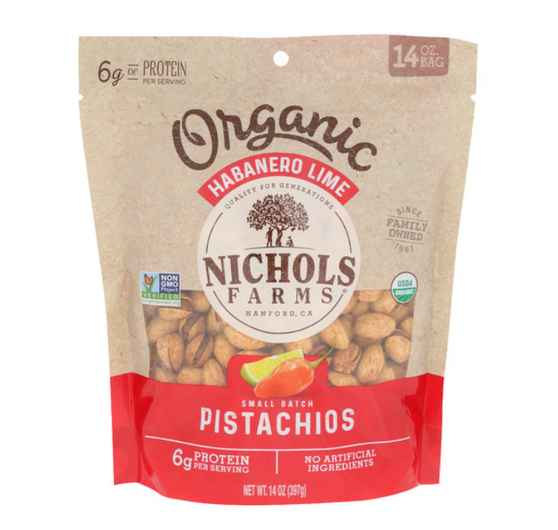 Nichols Organic Pistachios Habanero Lime 14oz