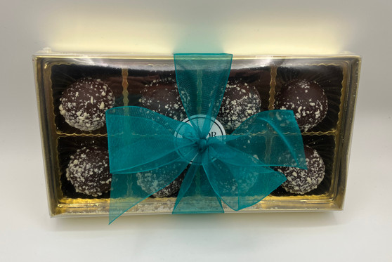 SAVOR Dark Chocolate Rum Truffles Gift Box 8pc 9.5oz