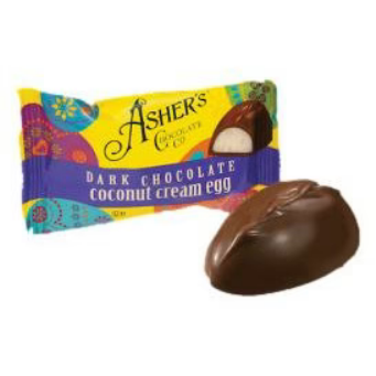 Asher’s Dark Chocolate Coconut Cream Egg 1.28oz each