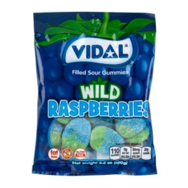 Vidal Gummi Sour Wild Raspberries 3oz