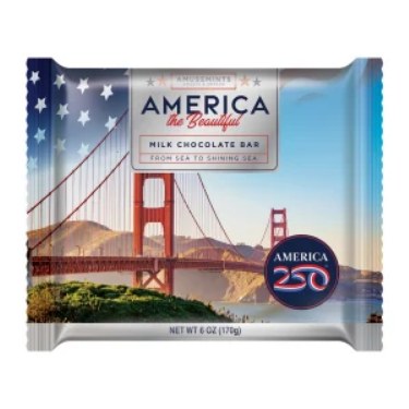 AMERICA 250 MILK CHOCOLATE 6 OZ BAR