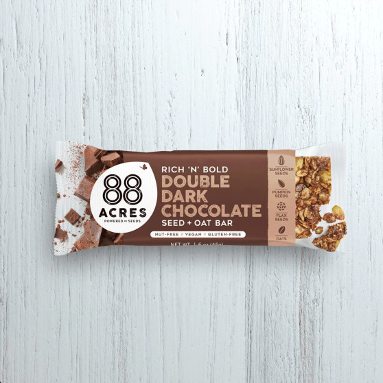 88 Acres Double Dark Chocolate Seed + Oat Bar 1.6 oz SALE