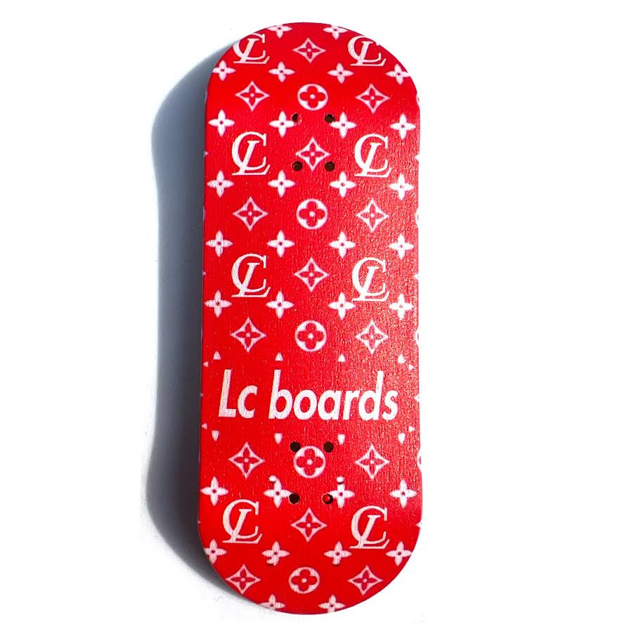 LC BOARDS FINGERBOARD 98X34 COMPLETE RED LV GRAPHIC WITH FOAM GRIP