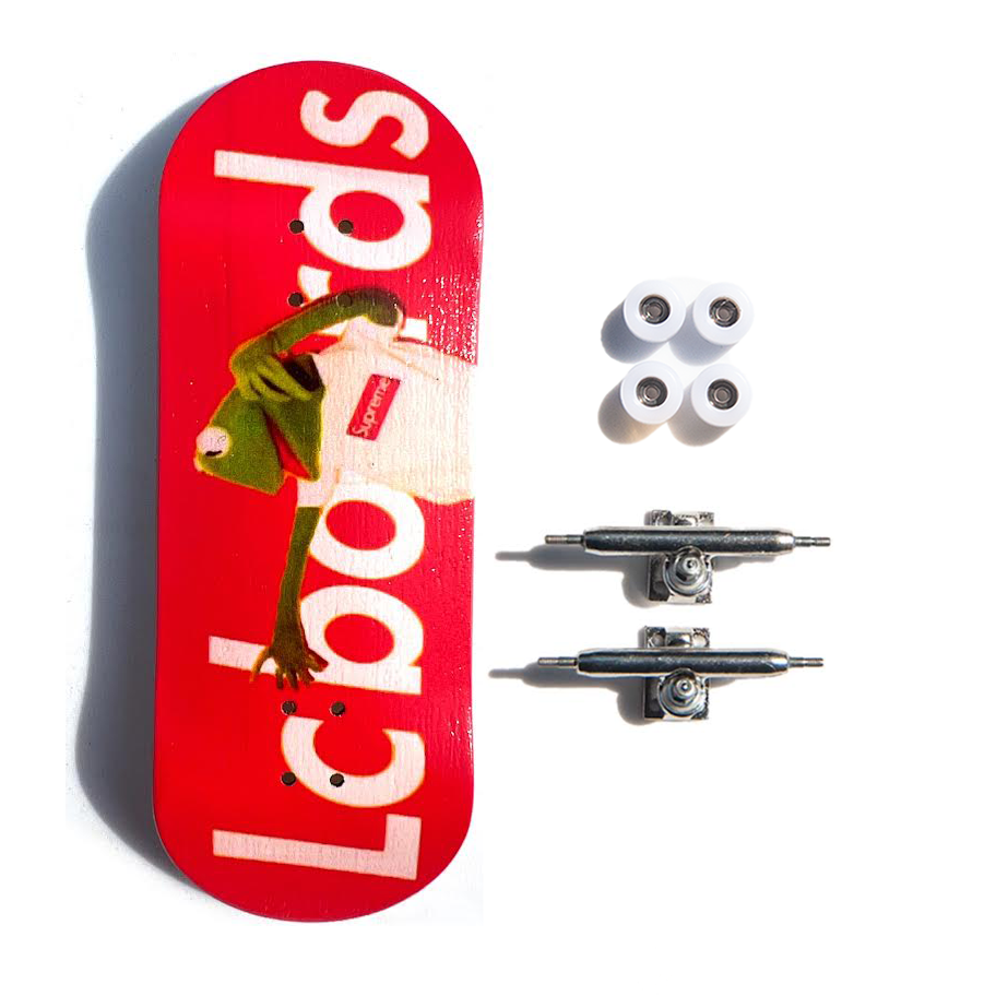 LC BOARDS FINGERBOARD 98X34 COMPLETE KERMIT RED WITH FOAM GRIP TAPE
