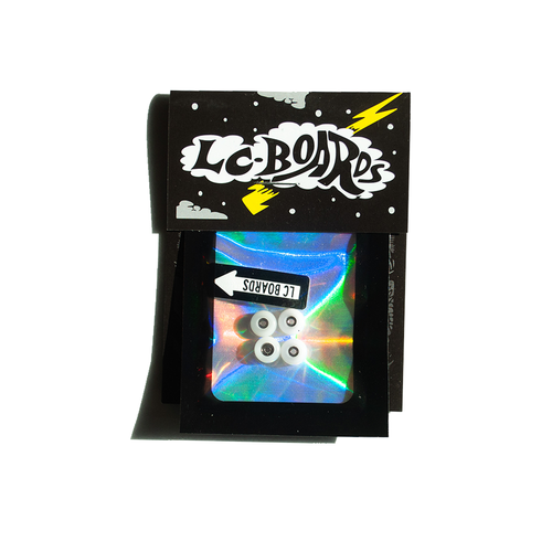 LC BOARDS FINGERBOARD WHEELS WHITE WITH BEARINGS CNC LATHED