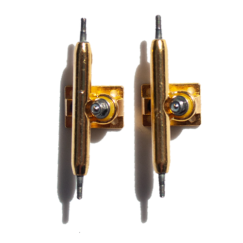 LC BOARDS Fingerboard 34mm Trucks Gold Pro Shaped With Lock Nuts