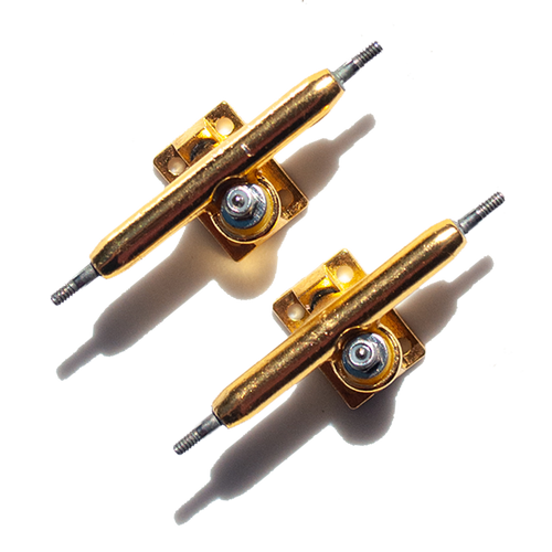 LC BOARDS Fingerboard 34mm Trucks Gold Pro Shaped With Lock Nuts