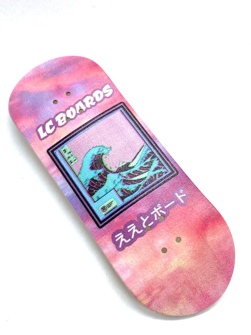 LC BOARDS FINGERBOARD DECK 98X34 WAVE GRAPHIC WITH FOAM GRIP TAPE