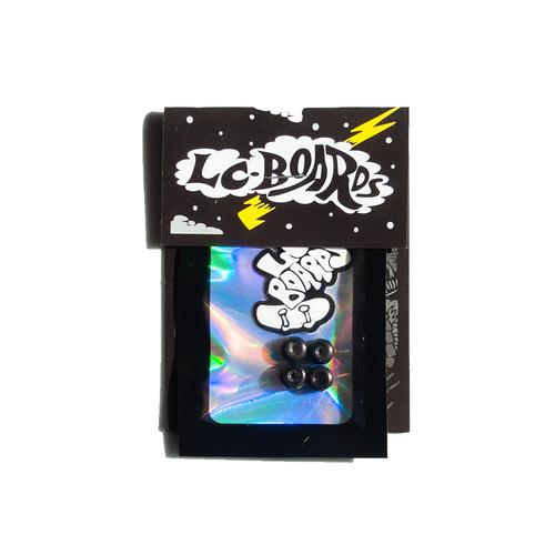 LC BOARDS FINGERBOARD WHEELS BLACK WITH BEARINGS CNC LATHED