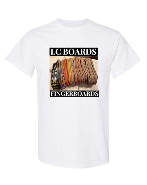 LC BOARDS T-SHIRT DECKS GRAPHIC WHITE HIGH QUALITY