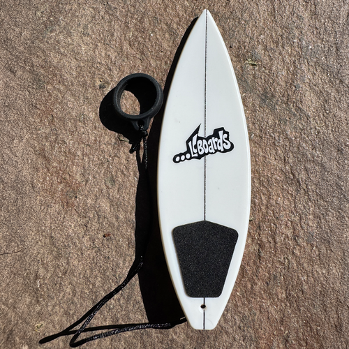 LC BOARDS FINGER SURFBOARD WHITE WITH LEASH