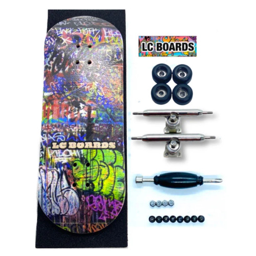 LC BOARDS FINGERBOARD 98X34 COMPLETE GRAFFITI GRAPHIC WITH FOAM GRIP TAPE