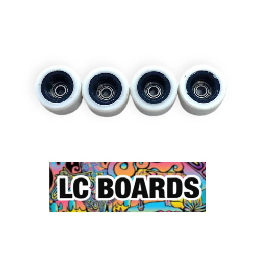 LC BOARDS URETHANE DUAL CORE WHEELS WHITE/BLACK