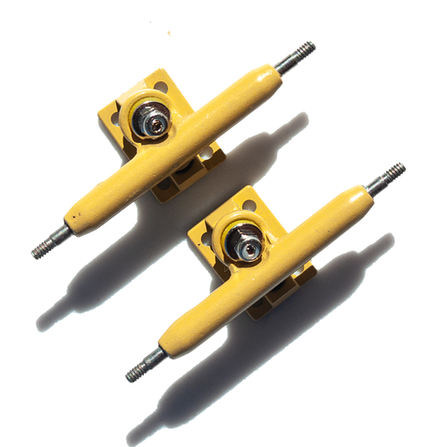 LC BOARDS FINGERBOARD 34MM TRUCKS YELLOW PRO SHAPED WITH LOCK NUTS