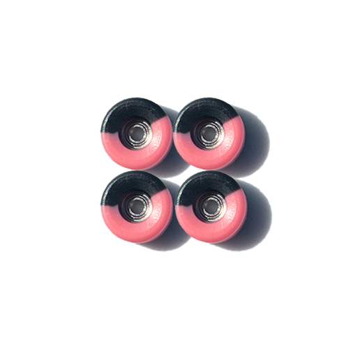 LC BOARDS URETHANE SWIRL BOWL WHEELS PINK AND BLACK 2.0