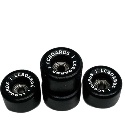 LC BOARDS URETHANE SWIRL BOWL WHEELS 2.0 BLACK LETTERED
