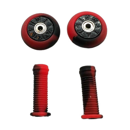 LC BOARDS FINGER SCOOTER BEARING WHEELS / GRIPS PUMPKIN SPICE SWIRL