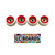 LC BOARDS URETHANE DUAL CORE WHEELS WHITE/RED