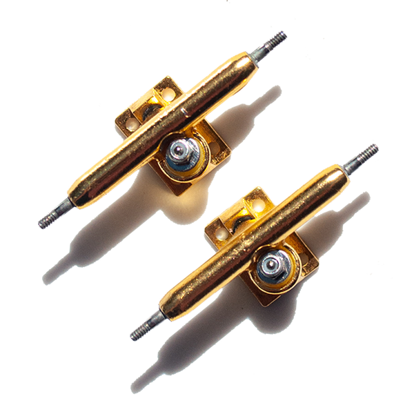 LC BOARDS Fingerboard 34mm Trucks Gold Pro Shaped With Lock Nuts