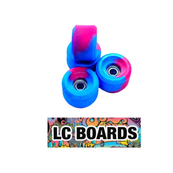 LC BOARDS URETHANE SWIRL BOWL WHEELS BLUE/PINK