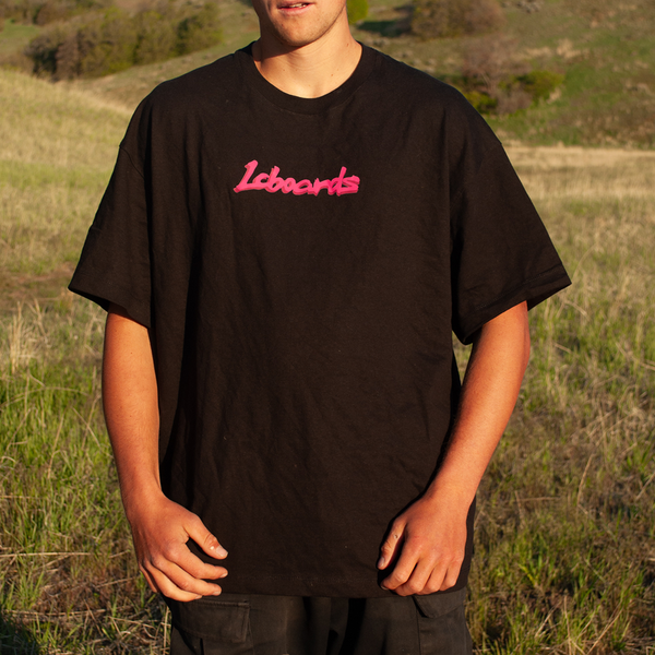 LC BOARDS FINGERBOARD OVERSIZED THICK BEEFY TEE BLACK