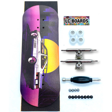 LC BOARDS Fingerboard 98x34 Complete Supreme LV Black Trucks Black Wheels  Grip