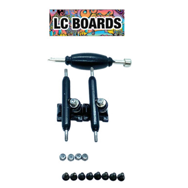 LC BOARDS Fingerboard 98x34 Complete Supreme LV Black Trucks Black Wheels  Grip