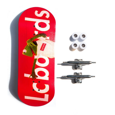 LC BOARDS FINGERBOARD 98X34 COMPLETE KERMIT RED WITH FOAM GRIP TAPE