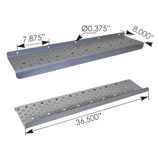 BESTfit 8 X 36.5 Inch Painted Steel Fuel Tank Step  For Freightliner M2