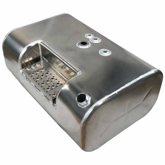 BESTfit Aluminum Rectangular Fuel Tank 60 Gallon- 15 X 25 X 37 Inch- Front Fill W/ Step- Passenger Side For International, Ford, GMC