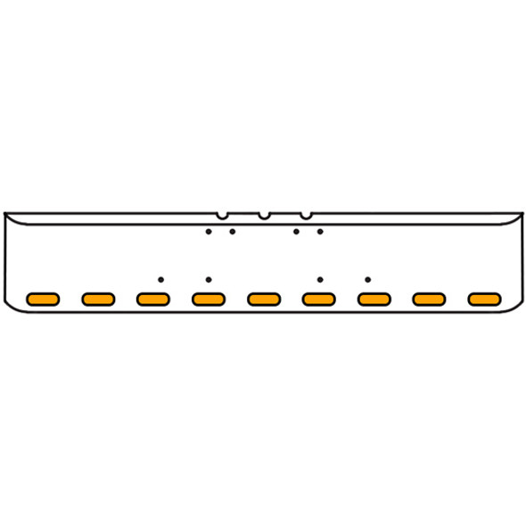 BESTfit 18 Inch Chrome Texas Rolled End Bumper W/ 9 Oval Amber/Amber LED Lights, Chrome Bezels