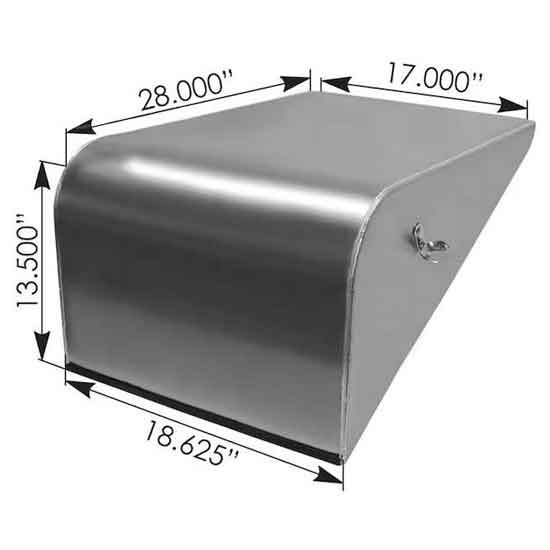 BESTfit Smooth Aluminum Battery Box Cover- 18 Inch For Peterbilt