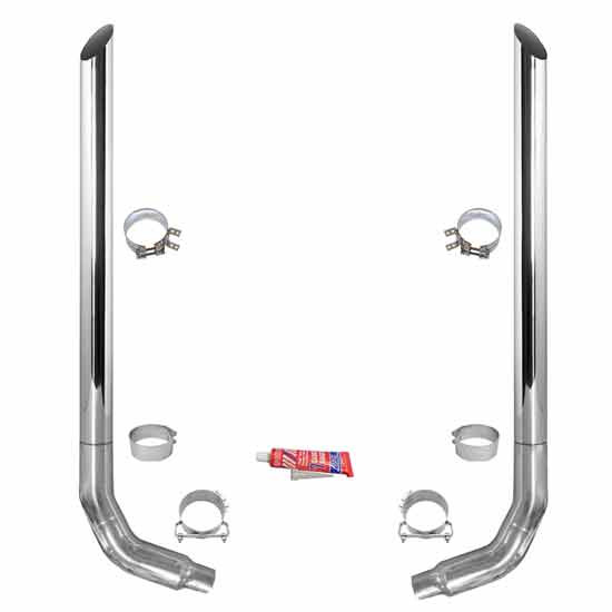BESTfit 6 X 114 Inch Miter Cut Exhaust Kit W/ M66-1271 Elbow For Kenworth W900B/W900L Aerocab With 45 Inch Step