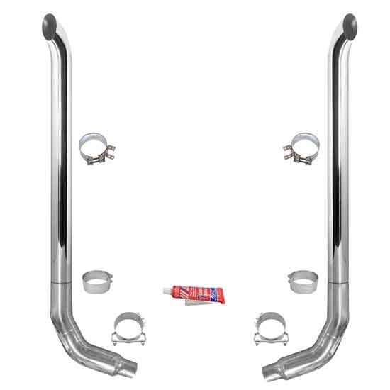 BESTfit 7 X 96 Inch West Coast Turn Exhaust Kit W/ M66-1271 Elbow For Kenworth W900B/W900L AeroCab With 45 Inch Steps