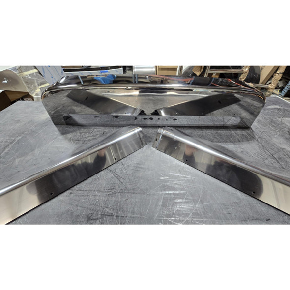 BLEMISHED: Peterbilt 379 127 BBC Extended Hood Economy Grille Surround Kit Stainless Steel By BESTfit -- -ZB10001945