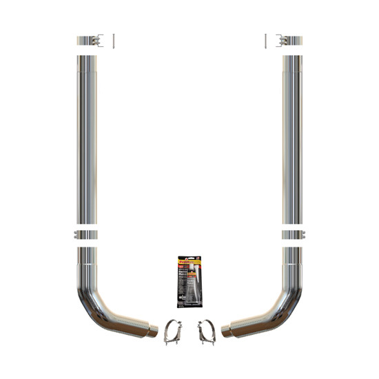 BESTfit 6 Chrome Exhaust Base Kit W/ 40 Inch Boxes & UTF M66-1270 Elbows For Kenworth T600, T800 & W900L/B AeroCab