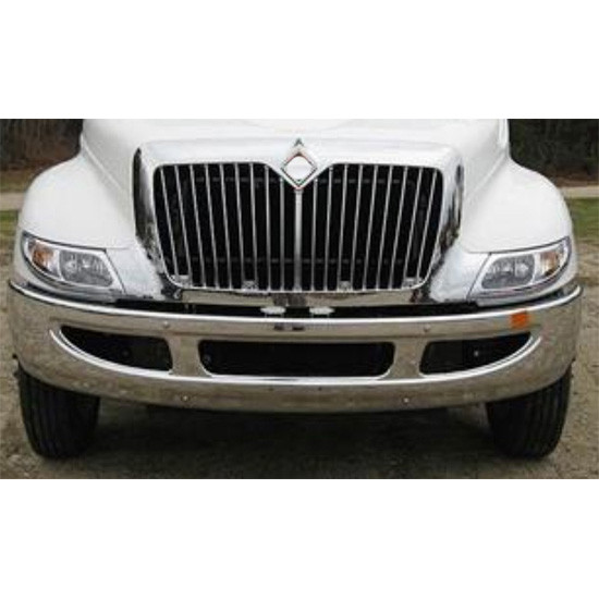 International DuraStar, TranStar & 4100-4400 14 Inch Chrome Bumper W/ Bolt, Vent & Tow Holes By BESTfit