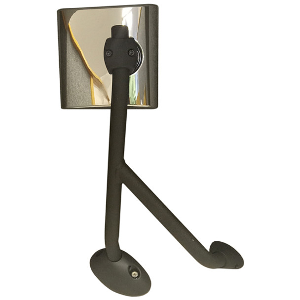 BESTfit Chrome Hood Mirror W/ Short Black Mounting Arm For International ProStar Passenger Side